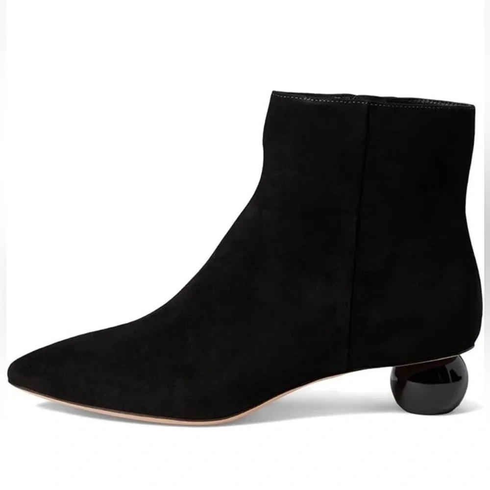 New Kate Spade Women's Black Leather Sydney Dress Booties Size 7.5B Narrow - Picture 2 of 16